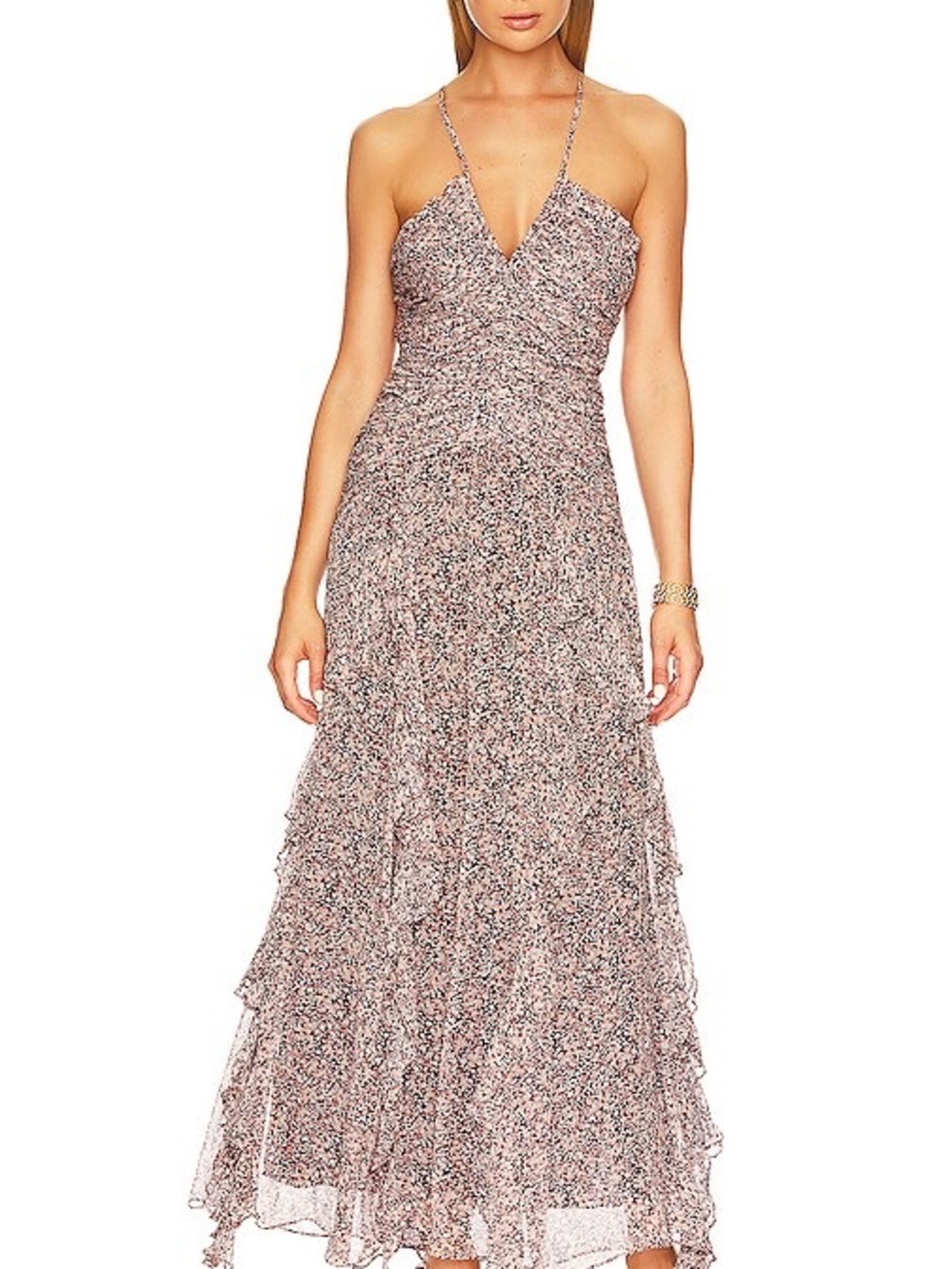 Shona Joy Cynthia Dress in Rouge Multi Maxi US6